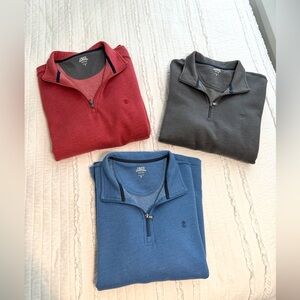 Izod saltwater 1/4 zip sweatshirt men’s size XL red blue dark gray preppy golf